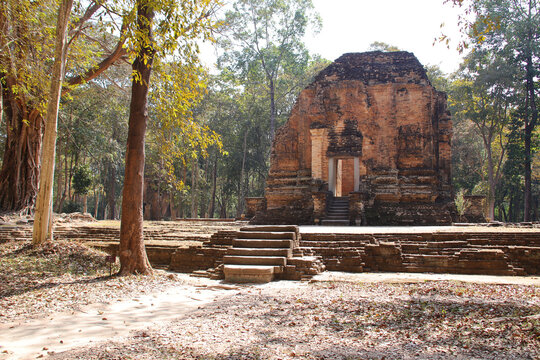 ruined hindu temple at sambor prei kuk in the kampong thom province in cambodia