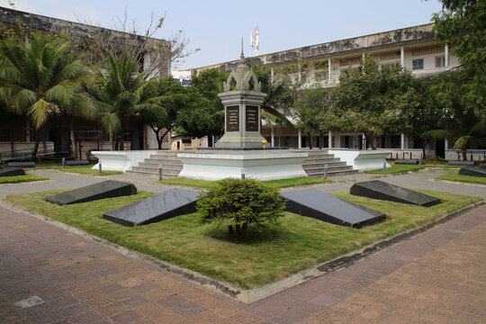 at the tuol sleng genocide museum in phnom penh in cambodia 