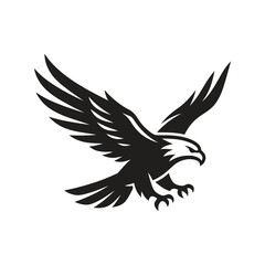 Fototapeta premium Flying Eagle Falcon Silhouette Vector Logo Design for Security or Sport