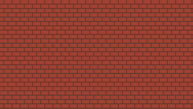 A full frame view showcases a reddish brown brick wall with consistent rectangular shapes and mortar lines masonry texture