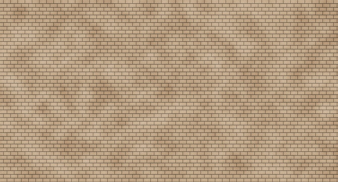 A detailed brick wall texture displays a repeating pattern of rectangular blocks in muted tan shades masonry building