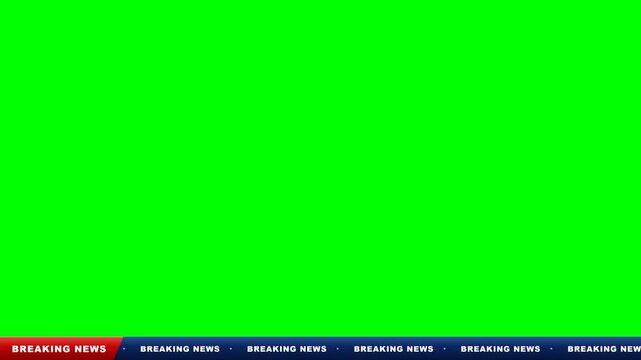 Lower third news graphic with breaking news text. 4K Video