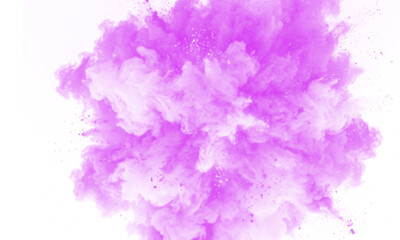 Fototapeta premium Purple Powder Explosion Isolated on Transparent Background