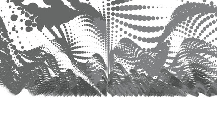 Obraz premium Abstract flowing waves of gray dots creating a modern digital ripple effect on white space