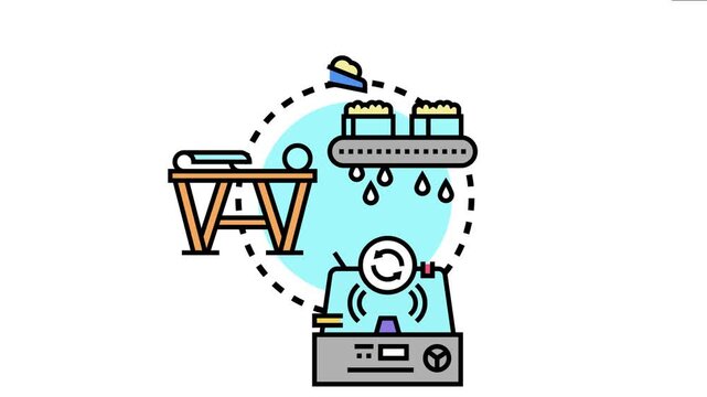 Manufacturing process icon issues of glut, overproduction, industrial surplus, and supply chain challenges, highlighting economic difficulties due to excess production capacity