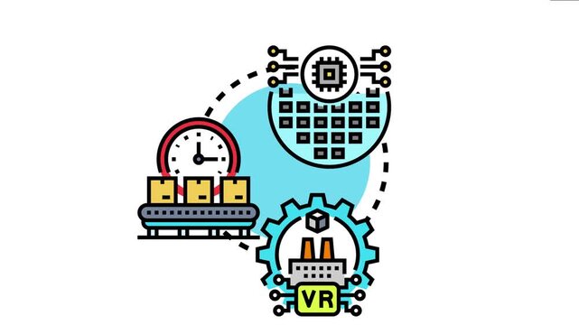 Manufacturing evolution diagram illustrates a smart production process, integrating modern industrial technology, digital factory automation, and future supply chain innovation