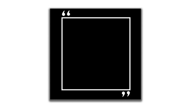 Simple Black Quote Box Frame &ndash; Minimal Speech Bubble Template