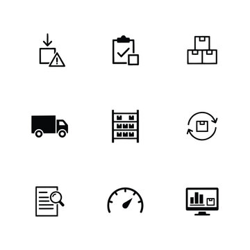 Flat design transportation and logistics icons set for business and travel vector illustration