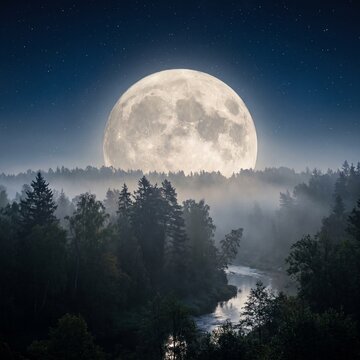 moon over the forest