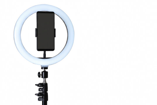 Professional LED Ring Light with Smartphone Mount on Tripod Stand for Content Creation and Photography