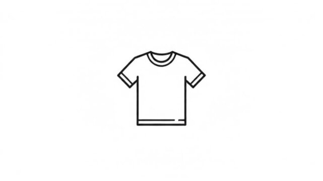 Minimalist graphic icon of a basic t-shirt outline tshirt icon clothing