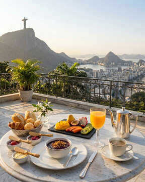 Brazilian Breakfast with a View of Rio de Janeiro.