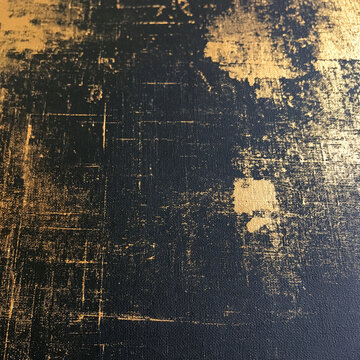 Abstrakte schwarz-goldene Wandtextur mit rissigem Pinselmuster, edler Stil, ideal f&uuml;r Luxushintergr&uuml;nde und Unternehmenspr&auml;sentationen.