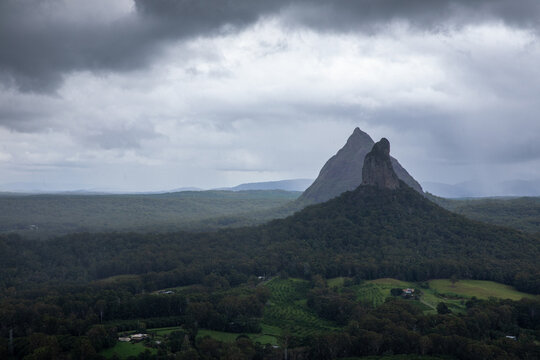 Mt Coonowrin and Mt. Beerwah taken from the Mt. Ngungun, Australia.