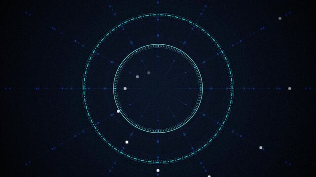 Radar screen circular teal rings rotating seamless loop