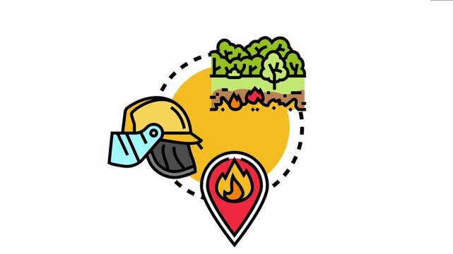 Firefighter preparing for managed wildfire, protecting wildland from fire outbreaks and mapping burn locations to control and extinguish forest blaze, ensuring safety