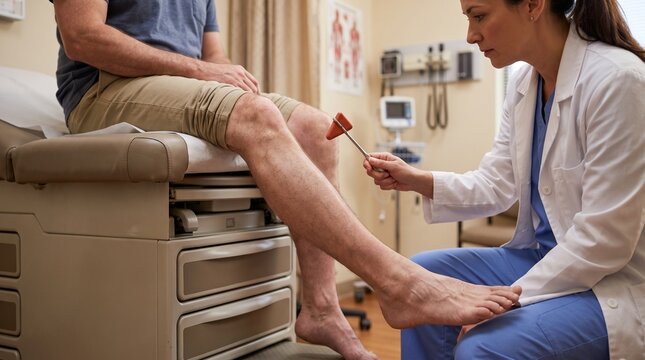 Patellar Reflex Examination Using a Neurological Reflex Hammertt