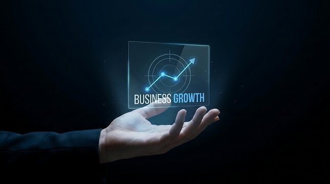 Hand holding a glowing digital cube with data visualization and network connections