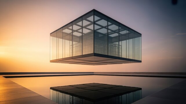 Floating Glass Cube Museum