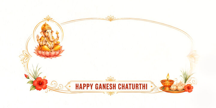 Happy Ganesh Chaturthi - Traditional Toran Decoration with Side Lord Ganesha