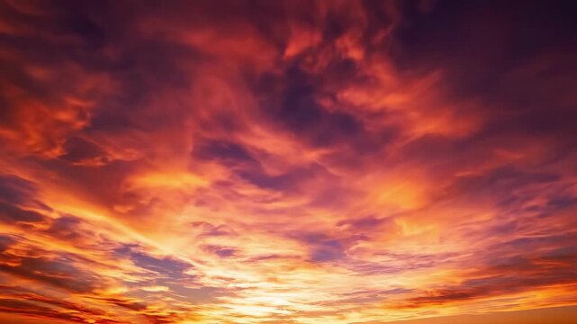 Colorful sunset clouds in the sky over the horizon during early evening