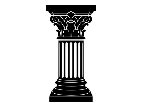 Classical Greek Pedestal Vector, Ornate Column and Pillar Graphic