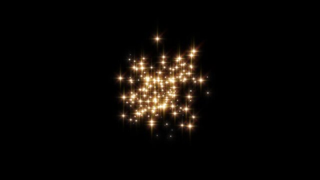 Twinkling glitter stars line animation with magic sparkle trails, white doodle stars, fairy dust bursts, glowing light lines, luxury shimmer particles, black background, loop 4k