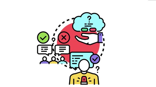 Person choosing between different options, analyzing information, and selecting the optimal solution in a business strategy or problem solving process