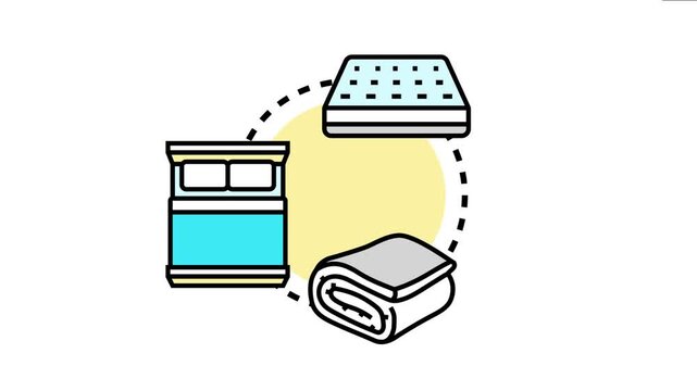 Making the bed concept with a mattress, bed frame, and folded blanket assembling or tidying a sleeping area, symbolizing daily home chores and comfort