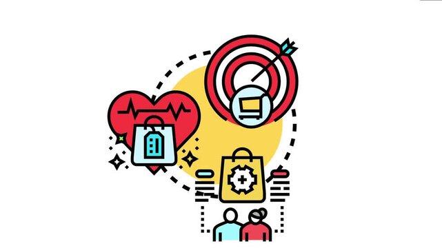 Consumer decision making process leading to a purchase intention, visualizing desire, market research, and targeted sales strategy, influencing customer behavior