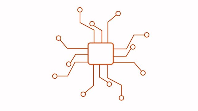 Computer Processor CPU Icon Animation &ndash; Simple Minimal Technology Logo