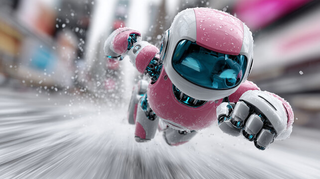 Heroic Robot Commander Radiating Energy with Epic Power Stance

