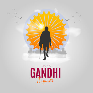 Gandhi Jayanti poster. Vector illustration