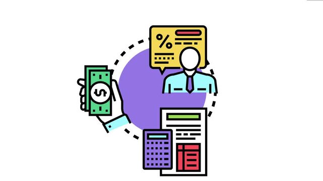 Financial professional providing mortgage assistance, with a hand holding money, a calculator, and relevant documents for home financing decisions