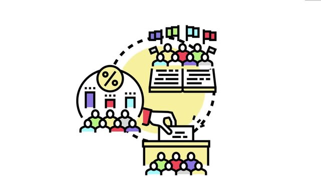 Majority rule concept a group of people participating in elections, government decision making, and expressing public opinion through voting for democratic processes