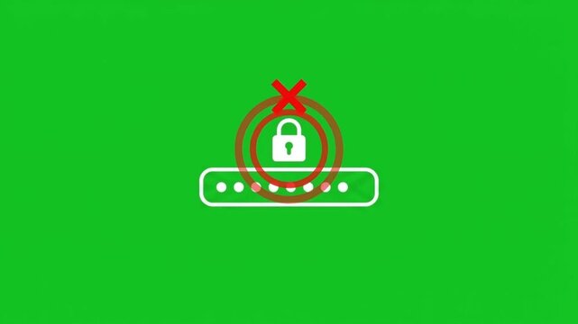 Digital Password Entry Screen Showing Security Lock Icon on Bright Green Background