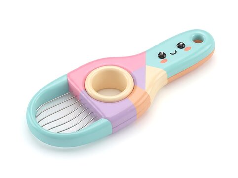Cute Pastel Kitchen Avocado Slicer Tool with Kawaii Face Design for Easy Fruit Preparation and Efficient Food Cutting