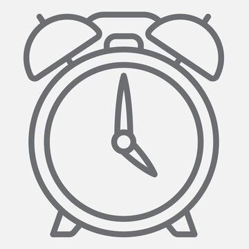 Clock with arrows line icon, clock dial, time concept. Vector graphics. Hour and minute hands, timer sign with outline style icon for mobile or web