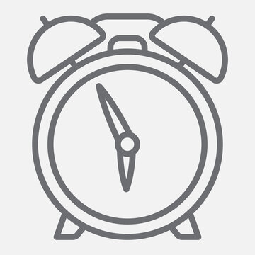 Alarm clock line icon, early wake up concept. Vector graphics. Morning wake up, alarm clock sign with outline style icon for mobile or web