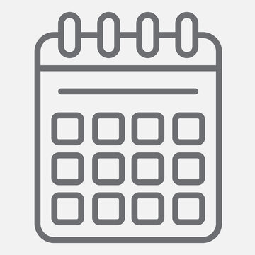 Calendar page line icon, plan your days concept. Vector graphics. Schedule, organizer sign with outline style icon for mobile or web