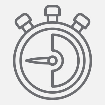 Timer line icon, time limit, stopwatch concept. Vector graphics. Symbol of stopwatch, timer sign with outline style icon for mobile or web