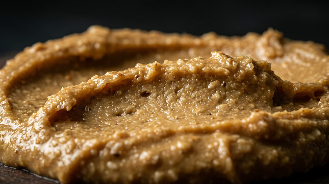 Creamy Tahini Paste Texture Closeup Macro