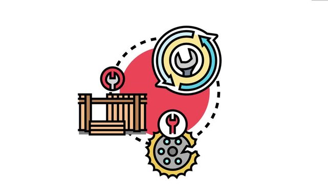 Maintenance renewal concept icon symbolizing scheduled service, repair, diagnostics, and technical support for equipment and system upkeep, ensuring ongoing performance and reliability