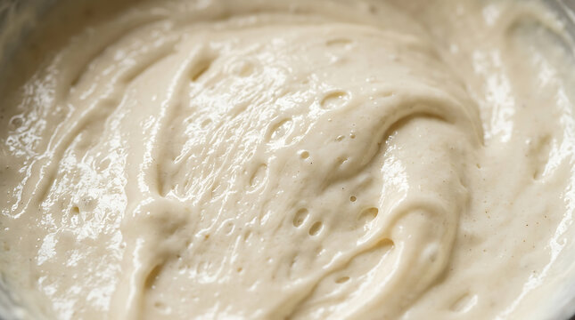Sourdough Starter Bubbles Close Up Macro Shot