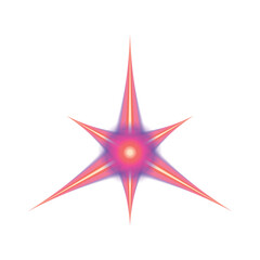Fototapeta premium Abstract glow star burst collection set featuring vibrant neon flare light effects and colorful prism sparkle design