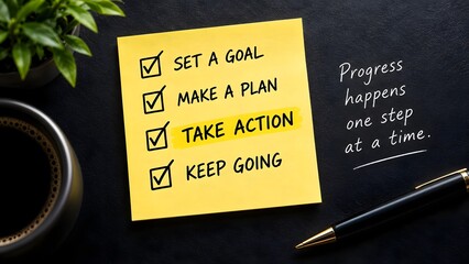 Obraz premium To do list with motivational quote on desk