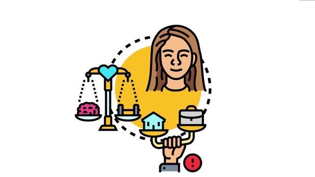 Person balancing mental health, physical well being, work, and home life, striving for emotional stability and a harmonious lifestyle