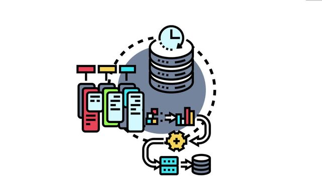 Mainframe programming language visualizing backend development, data processing, and enterprise resource planning, depicting system modernization and efficient task automation
