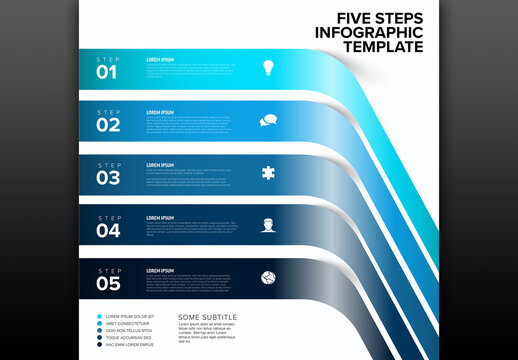 Five Steps Business Infographic Process Template