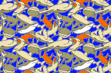 School of colorful fish swimming together in ocean water © Wolfworker